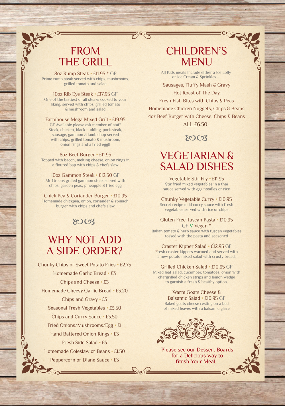 Our Menu Shoulder of Mutton